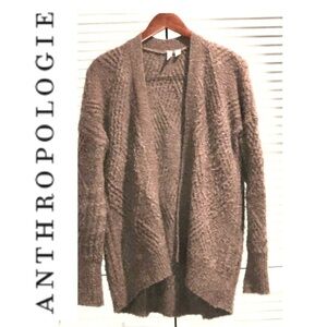 Anthropologie Moth Cardigan Sweater Wool and Alpaca Blend Brown XS
